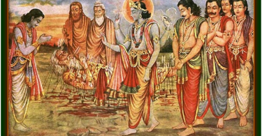romapada-swami-on-pandavas-and-krishna-offering-obeisance’s